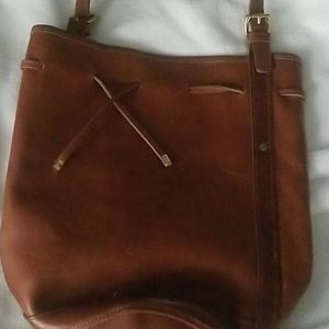 Crossbody leather bucket Purse